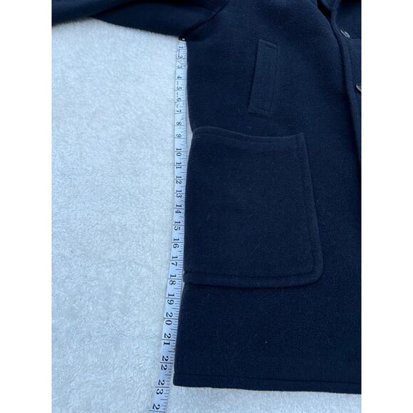 Canali Made In Italy Pure Wool Black Coat Size 60R - Picture 7 of 10